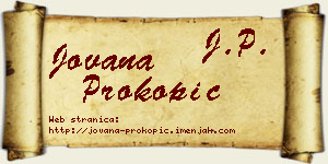 Jovana Prokopić vizit kartica